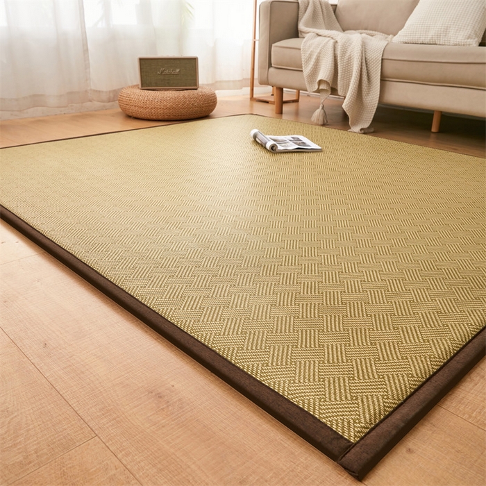 91家纺网 家纺一手货源 找家纺 北辰 2025新款凉席多功能地垫床垫床边垫打地铺神器 藤编地垫-饼干花-绿