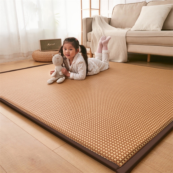 91家纺网 家纺一手货源 找家纺 北辰 2025新款凉席多功能地垫床垫床边垫打地铺神器 藤编地垫-花样年华