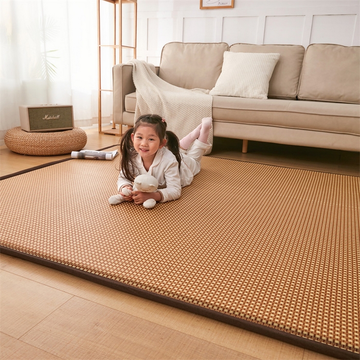 91家纺网 家纺一手货源 找家纺 北辰 2025新款凉席多功能地垫床垫床边垫打地铺神器 藤编地垫-花样年华