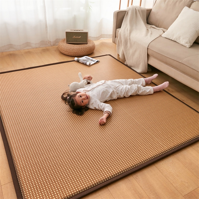 91家纺网 家纺一手货源 找家纺 北辰 2025新款凉席多功能地垫床垫床边垫打地铺神器 藤编地垫-花样年华