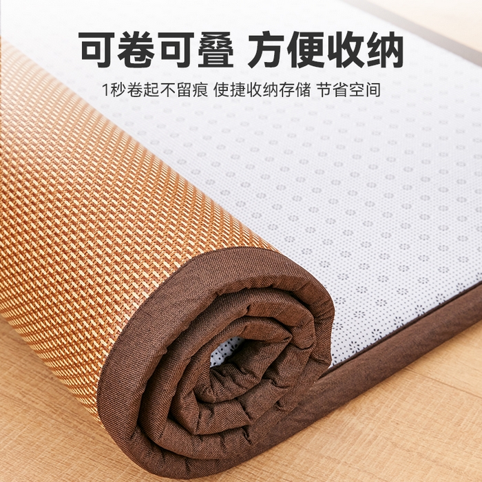 91家纺网 家纺一手货源 找家纺 北辰 2025新款凉席多功能地垫床垫床边垫打地铺神器 藤编地垫-流金岁月