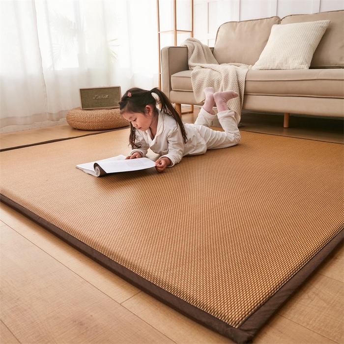 91家纺网 家纺一手货源 找家纺 北辰 2025新款凉席多功能地垫床垫床边垫打地铺神器 藤编地垫-流金岁月