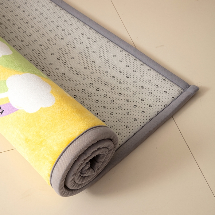 91家纺网 家纺一手货源 找家纺 北辰 2025新款凉席多功能地垫床垫床边垫打地铺神器 牛奶绒地垫-彩虹狗宝