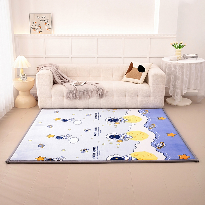 91家纺网 家纺一手货源 找家纺 北辰 2025新款凉席多功能地垫床垫床边垫打地铺神器 牛奶绒地垫-太空遨游