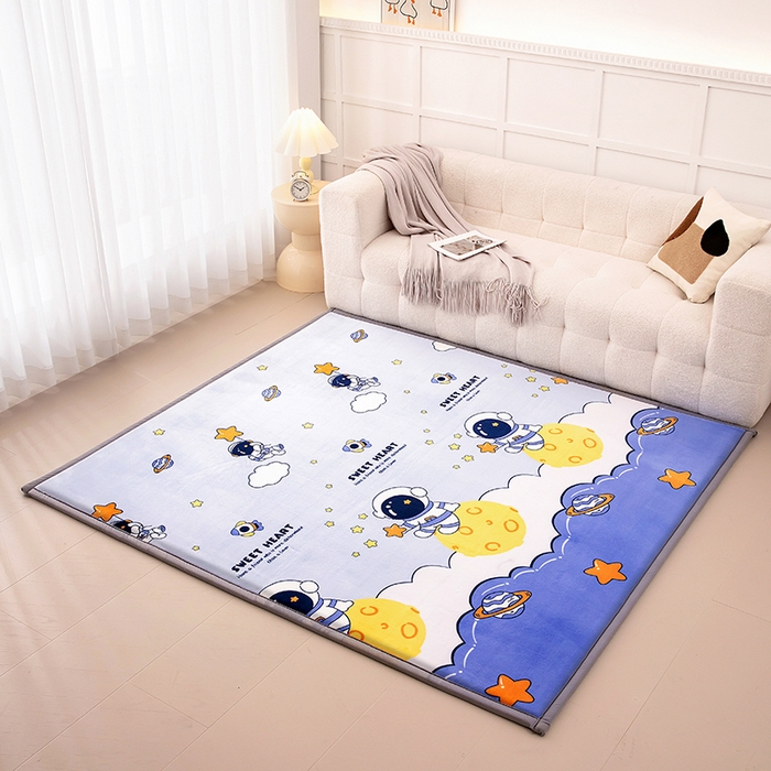 91家纺网 家纺一手货源 找家纺 北辰 2025新款凉席多功能地垫床垫床边垫打地铺神器 牛奶绒地垫-太空遨游