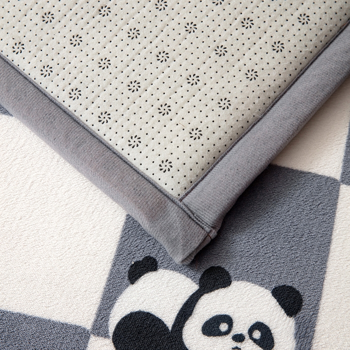 91家纺网 家纺一手货源 找家纺 北辰 2025新款凉席多功能地垫床垫床边垫打地铺神器 牛奶绒地垫-熊猫灰