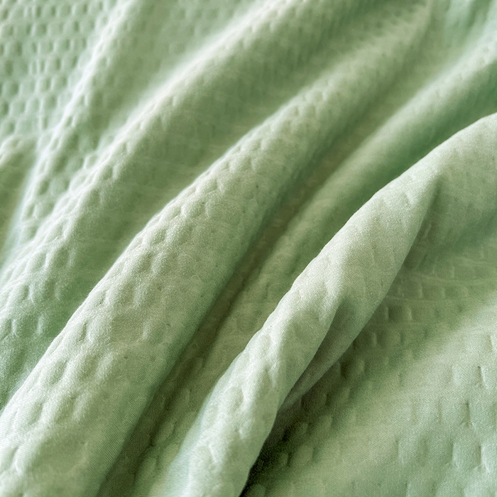 91家纺网 家纺一手货源 找家纺 VIP被业 2025新款新一代大豆泡泡纱夏被水洗棉大豆夏被 抹茶绿