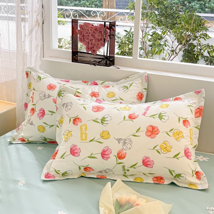 91家纺网 家纺一手货源 找家纺 简冠家纺 2026直播爆款北欧风亲肤植物羊绒磨毛四件套 花房