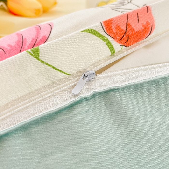 91家纺网 家纺一手货源 找家纺 简冠家纺 2026直播爆款北欧风亲肤植物羊绒磨毛四件套 花房