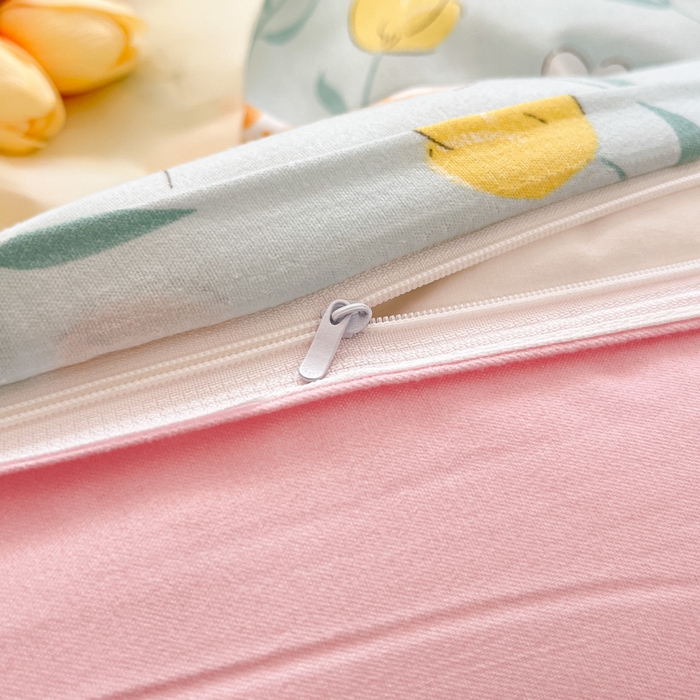 91家纺网 家纺一手货源 找家纺 简冠家纺 2023直播爆款北欧风亲肤植物羊绒磨毛四件套 幻影花语