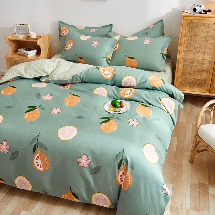 91家纺网 家纺一手货源 找家纺 简冠家纺 2025直播爆款北欧风亲肤植物羊绒磨毛四件套 果乐派