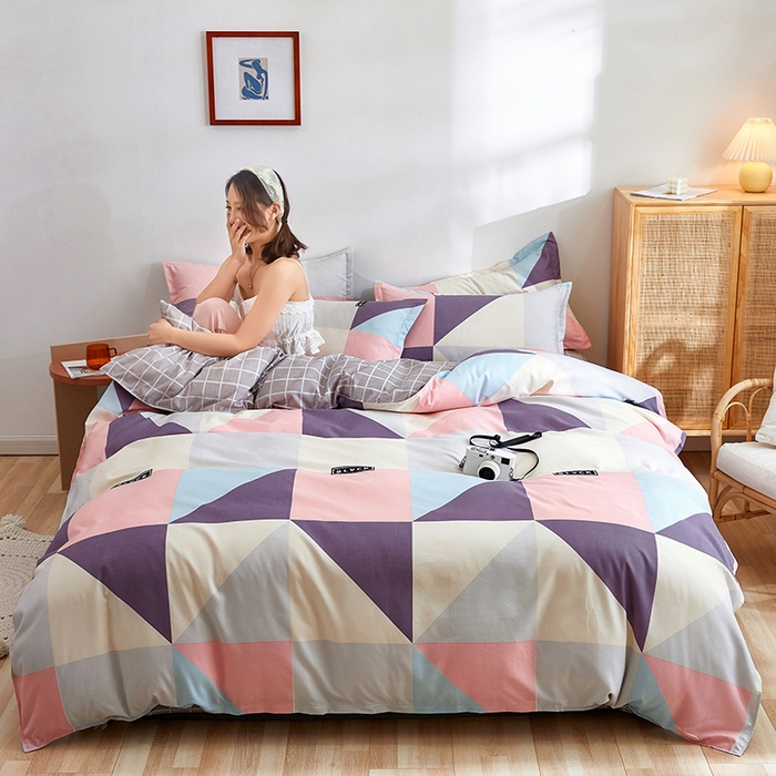 简冠家纺 2025直播爆款北欧风亲肤植物羊绒磨毛四件套 潮牌时尚