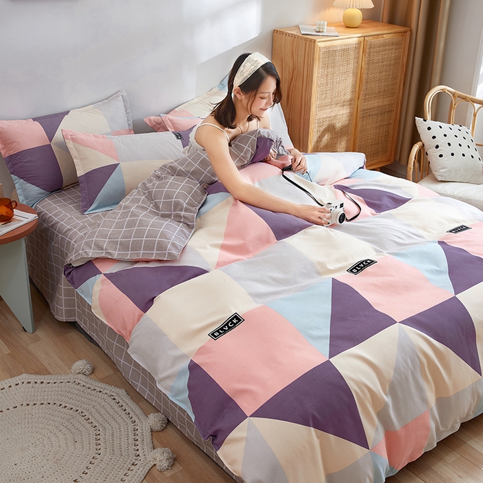 91家纺网 家纺一手货源 找家纺 简冠家纺 2025直播爆款北欧风亲肤植物羊绒磨毛四件套 潮牌时尚