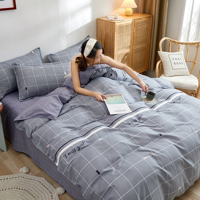 91家纺网 家纺一手货源 找家纺 简冠家纺 2025直播爆款北欧风亲肤植物羊绒磨毛四件套 古都维尔