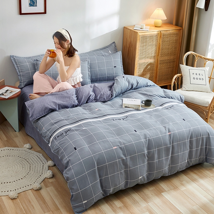 91家纺网 家纺一手货源 找家纺 简冠家纺 2025直播爆款北欧风亲肤植物羊绒磨毛四件套 古都维尔