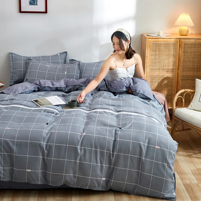 91家纺网 家纺一手货源 找家纺 简冠家纺 2025直播爆款北欧风亲肤植物羊绒磨毛四件套 古都维尔