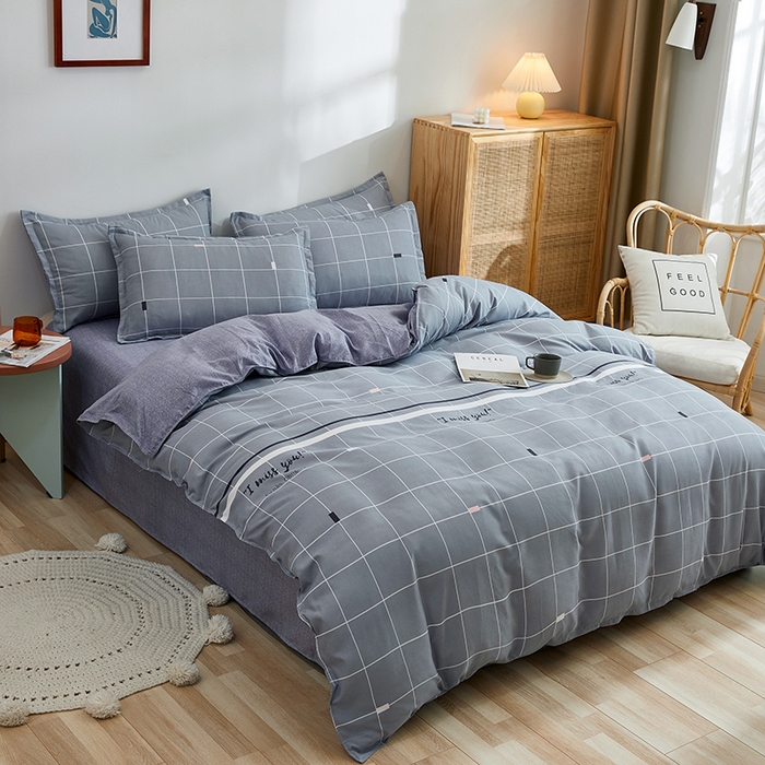 91家纺网 家纺一手货源 找家纺 简冠家纺 2025直播爆款北欧风亲肤植物羊绒磨毛四件套 古都维尔