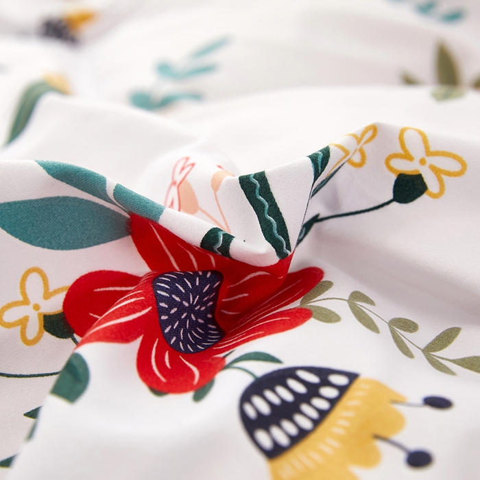 91家纺网 家纺一手货源 找家纺 简冠家纺 2025直播爆款北欧风亲肤植物羊绒磨毛四件套 花开-米