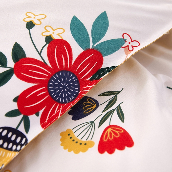 91家纺网 家纺一手货源 找家纺 简冠家纺 2025直播爆款北欧风亲肤植物羊绒磨毛四件套 花开-米