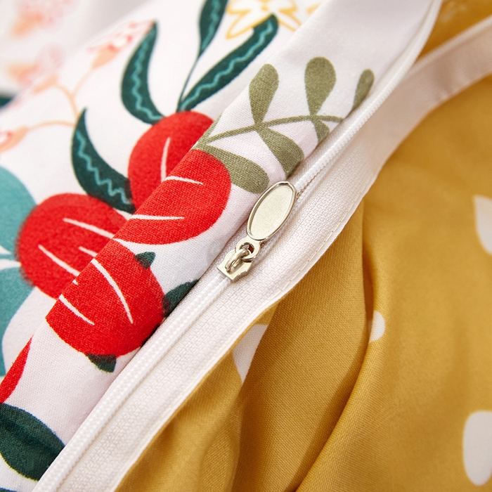 91家纺网 家纺一手货源 找家纺 简冠家纺 2025直播爆款北欧风亲肤植物羊绒磨毛四件套 花开-米