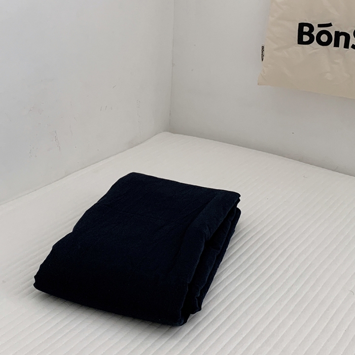 91家纺网 家纺一手货源 找家纺 （总）柚可家居 2024新款雾蓝条纹提花水洗棉单床单