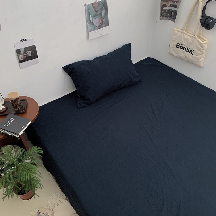 91家纺网 家纺一手货源 找家纺 （总）柚可家居 2024新款雾蓝条纹提花水洗棉单床单