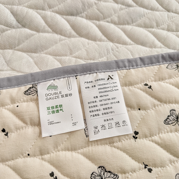 91家纺网 家纺一手货源 找家纺 北辰 2025新款可水洗针织棉印花款夹棉床盖   床盖三件套 梦星河