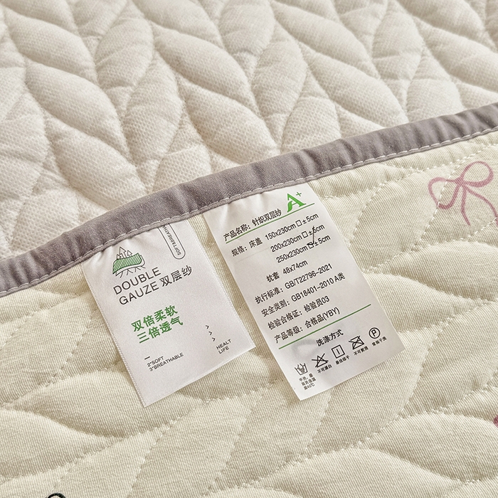 91家纺网 家纺一手货源 找家纺 北辰 2025新款可水洗针织棉印花款夹棉床盖   床盖三件套 小美满