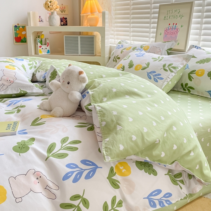 91家纺网 家纺一手货源 找家纺 简冠家纺 2025直播爆款北欧风亲肤植物羊绒磨毛四件套 向往