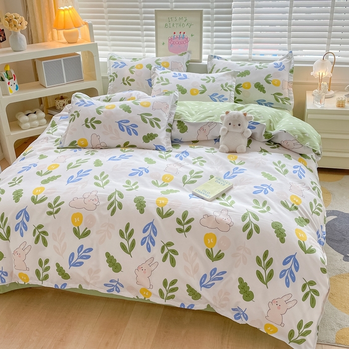 91家纺网 家纺一手货源 找家纺 简冠家纺 2025直播爆款北欧风亲肤植物羊绒磨毛四件套 向往