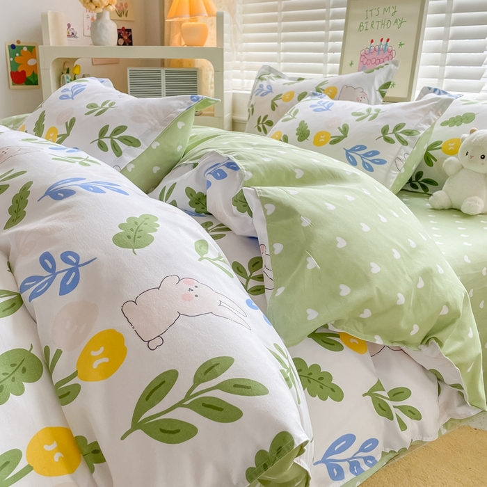 91家纺网 家纺一手货源 找家纺 简冠家纺 2025直播爆款北欧风亲肤植物羊绒磨毛四件套 向往