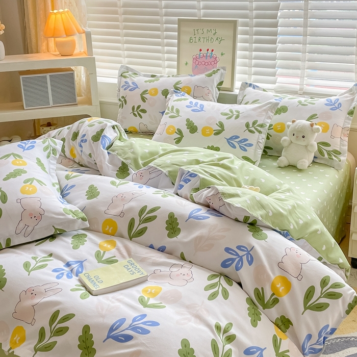 91家纺网 家纺一手货源 找家纺 简冠家纺 2025直播爆款北欧风亲肤植物羊绒磨毛四件套 向往