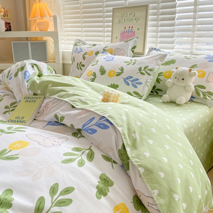 91家纺网 家纺一手货源 找家纺 简冠家纺 2025直播爆款北欧风亲肤植物羊绒磨毛四件套 向往