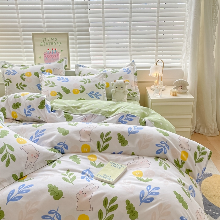 91家纺网 家纺一手货源 找家纺 简冠家纺 2025直播爆款北欧风亲肤植物羊绒磨毛四件套 向往