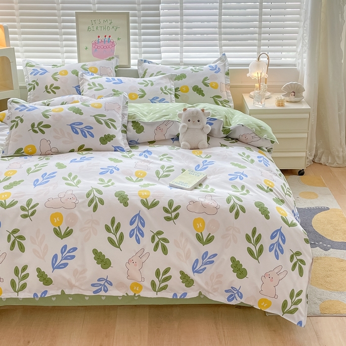 91家纺网 家纺一手货源 找家纺 简冠家纺 2025直播爆款北欧风亲肤植物羊绒磨毛四件套 向往