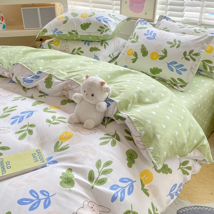 91家纺网 家纺一手货源 找家纺 简冠家纺 2025直播爆款北欧风亲肤植物羊绒磨毛四件套 向往