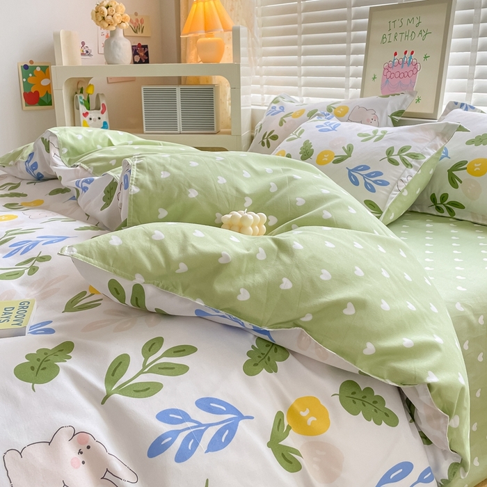 91家纺网 家纺一手货源 找家纺 简冠家纺 2025直播爆款北欧风亲肤植物羊绒磨毛四件套 向往