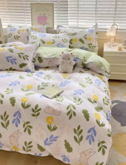 91家纺网 家纺一手货源 找家纺 简冠家纺 2025直播爆款北欧风亲肤植物羊绒磨毛四件套 向往