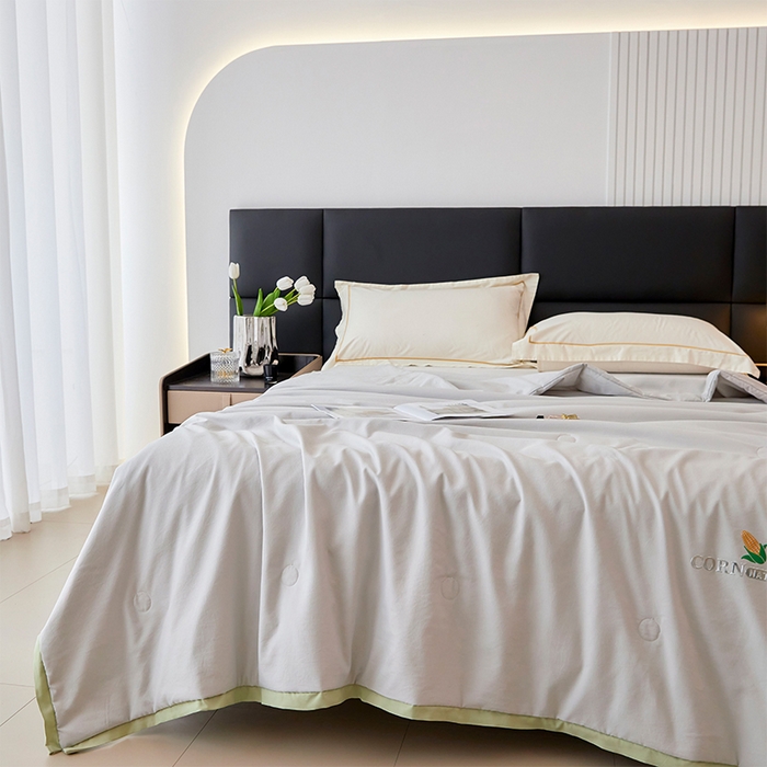 91家纺网 家纺一手货源 找家纺 VIP被业 2025新款玉米大豆夏被被套二合一 梦境灰