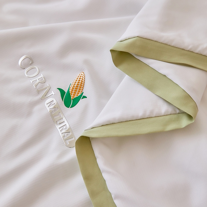 91家纺网 家纺一手货源 找家纺 VIP被业 2025新款玉米大豆夏被被套二合一 幸福白