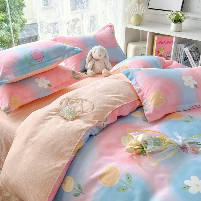 91家纺网 家纺一手货源 找家纺 简冠家纺 2025直播爆款北欧风亲肤植物羊绒磨毛四件套 梦境情迷