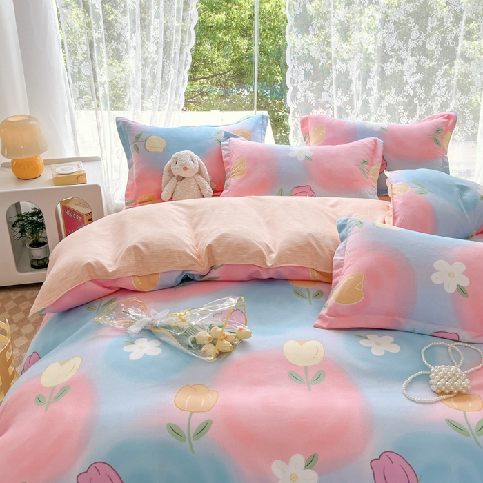 91家纺网 家纺一手货源 找家纺 简冠家纺 2025直播爆款北欧风亲肤植物羊绒磨毛四件套 梦境情迷