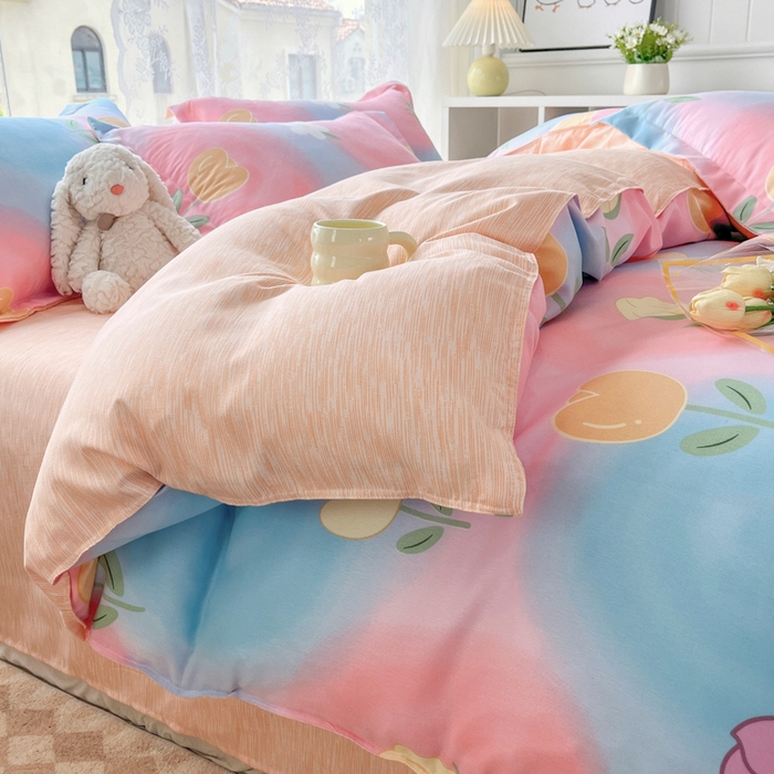 91家纺网 家纺一手货源 找家纺 简冠家纺 2025直播爆款北欧风亲肤植物羊绒磨毛四件套 梦境情迷