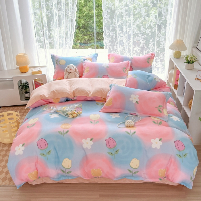 简冠家纺 2025直播爆款北欧风亲肤植物羊绒磨毛四件套 梦境情迷