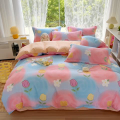 91家纺网 家纺一手货源 找家纺 简冠家纺 2025直播爆款北欧风亲肤植物羊绒磨毛四件套 梦境情迷