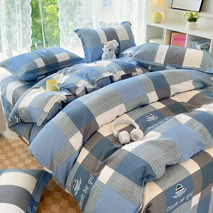 91家纺网 家纺一手货源 找家纺 简冠家纺 2025直播爆款北欧风亲肤植物羊绒磨毛四件套 绅士范