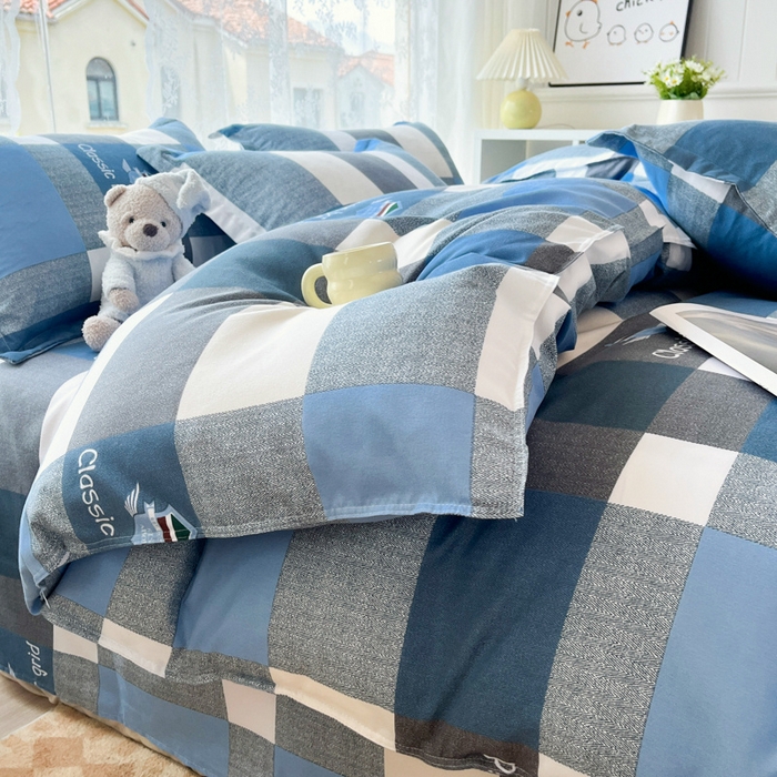 91家纺网 家纺一手货源 找家纺 简冠家纺 2025直播爆款北欧风亲肤植物羊绒磨毛四件套 绅士范