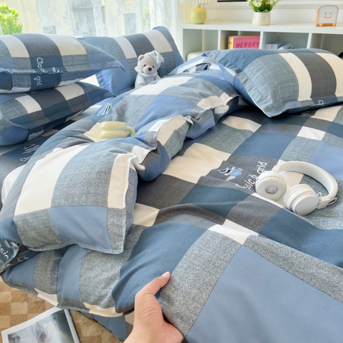 91家纺网 家纺一手货源 找家纺 简冠家纺 2025直播爆款北欧风亲肤植物羊绒磨毛四件套 绅士范