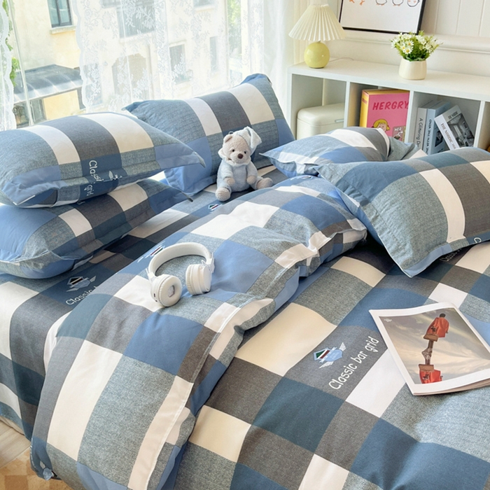 91家纺网 家纺一手货源 找家纺 简冠家纺 2025直播爆款北欧风亲肤植物羊绒磨毛四件套 绅士范