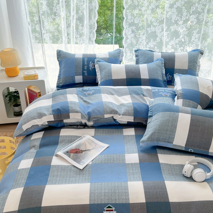 91家纺网 家纺一手货源 找家纺 简冠家纺 2025直播爆款北欧风亲肤植物羊绒磨毛四件套 绅士范